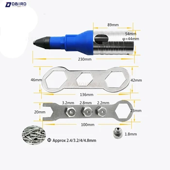

Electric Rivet Nut Gun Riveting Tool Cordless Riveting Drill Adaptor Insert Nut Tool Multifunction Nail Gun Auto Rivet New