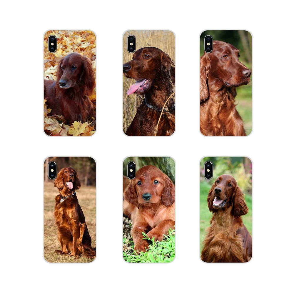 Прозрачные чехлы из ТПУ для Sony Xperia Z Z1 Z2 Z3 Z5 compact M2 M4 M5 C4 E3 T3 XA Huawei Mate 7 8 Y3II Irish Setter dog