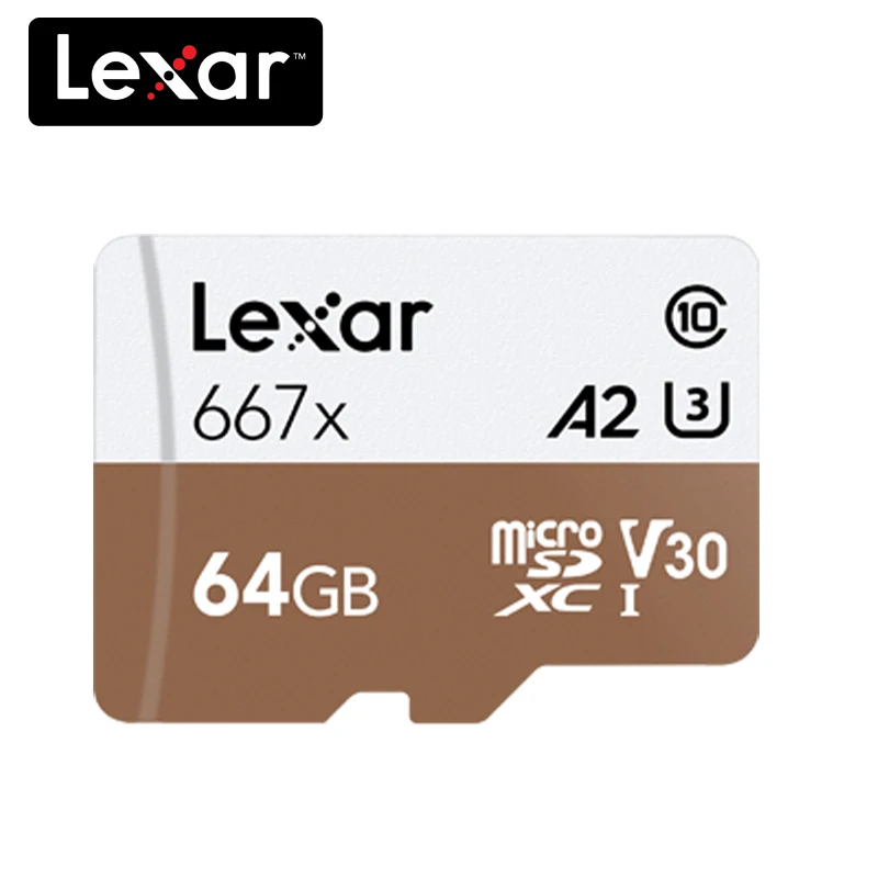 Lexar 667x Micro SD карта SDXC UHS-I 64 Гб 128 ГБ 256 ГБ A2 U3 V30 класс 10 карта для 1080p Full-HD 3D 4K видео - Емкость: 64GB