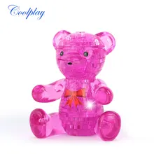 41 шт. медведь головоломка игрушка DIY 3D Пазлы животные сборка кристалл модель медведь головоломка модель IQ развивающая игрушка для детей}