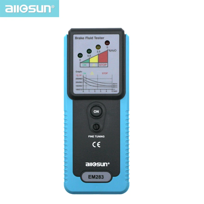 

ALL-SUN EM283 Automotive Car Truck Brake fluid tester handheld Oil detector LED Indicator 180 degree pucker build in buzzer