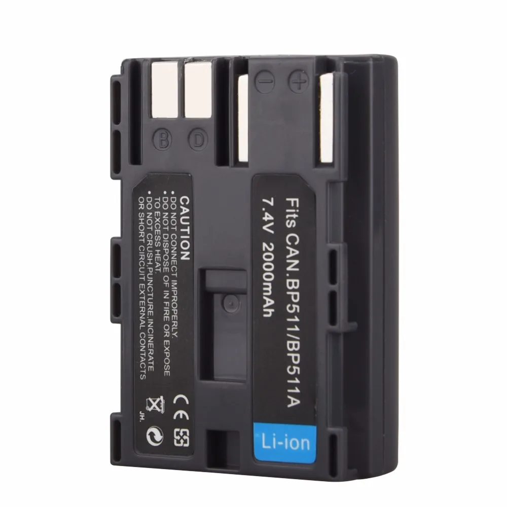 1Pcs 2000Mah BP 511 BP511A Digital Camera Battery For Canon EOS 40D 300D 5D 20D 30D