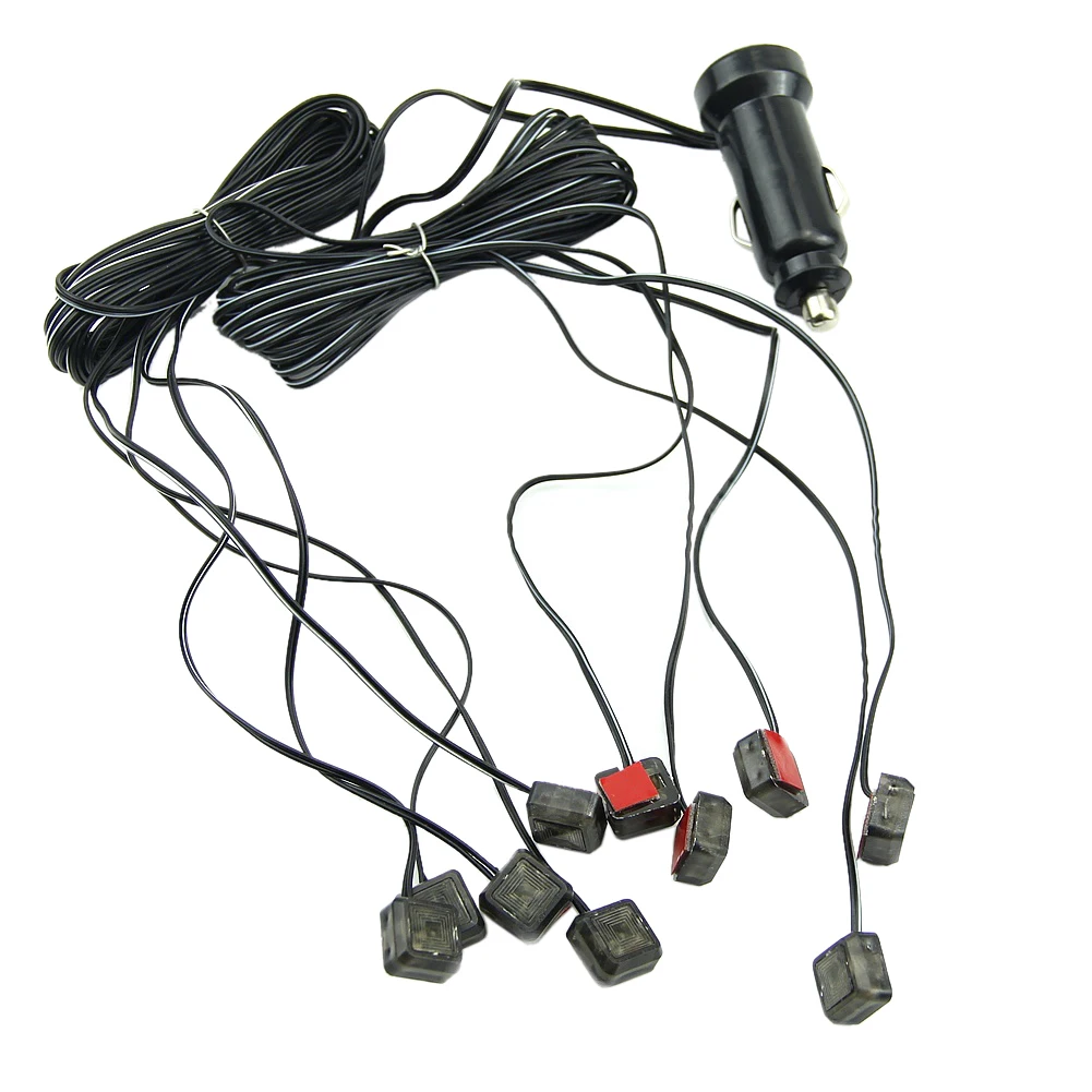 12V 10 in 1 Car Charger LED Interior Floor Decorative Lamp Blue Light