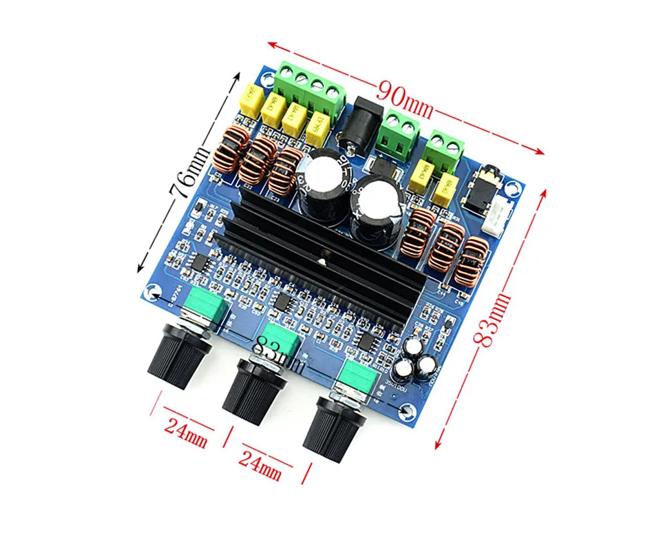 AIYIMA 2,1 Amplificador TPA3116D2 высокомощные Цифровые усилители аудио доска сабвуфер домашний усилитель 2x80 Вт+ 100 Вт DC 24 В