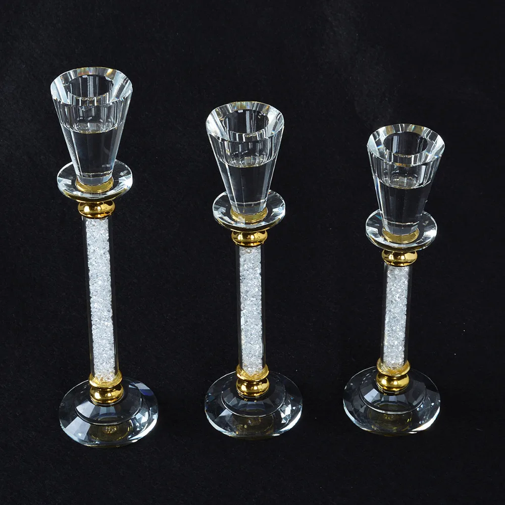 LS Crystal Candelabra Diamond Crystals Candlesticks Tabletop