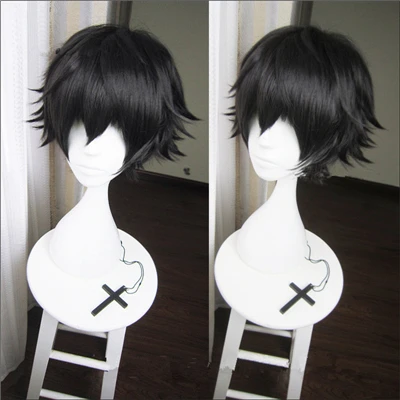 Anime Bungo Stray Dogs Cosplay Accessories Edogawa Ranpo Wigs Black Short Curly Fluffy Heat Resistant Synthesis Hair Wig New - Цвет: Wigs
