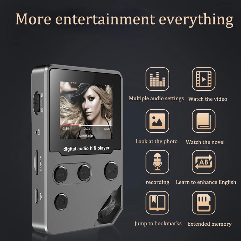 

Car MP3 Lossless Music Player Student Mini Walkman Card MP4 Electronic Recording Pen DSD Has A Screen Video Watch Multi-function