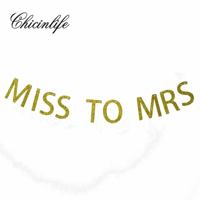 Chicinlife Glitter Gold Miss To Mrs Sign Banner Bridal Shower Chicinlife Glitter Gold Miss To Mrs Sign Banner Bridal Shower Garland Bachelorette Hen Night Party