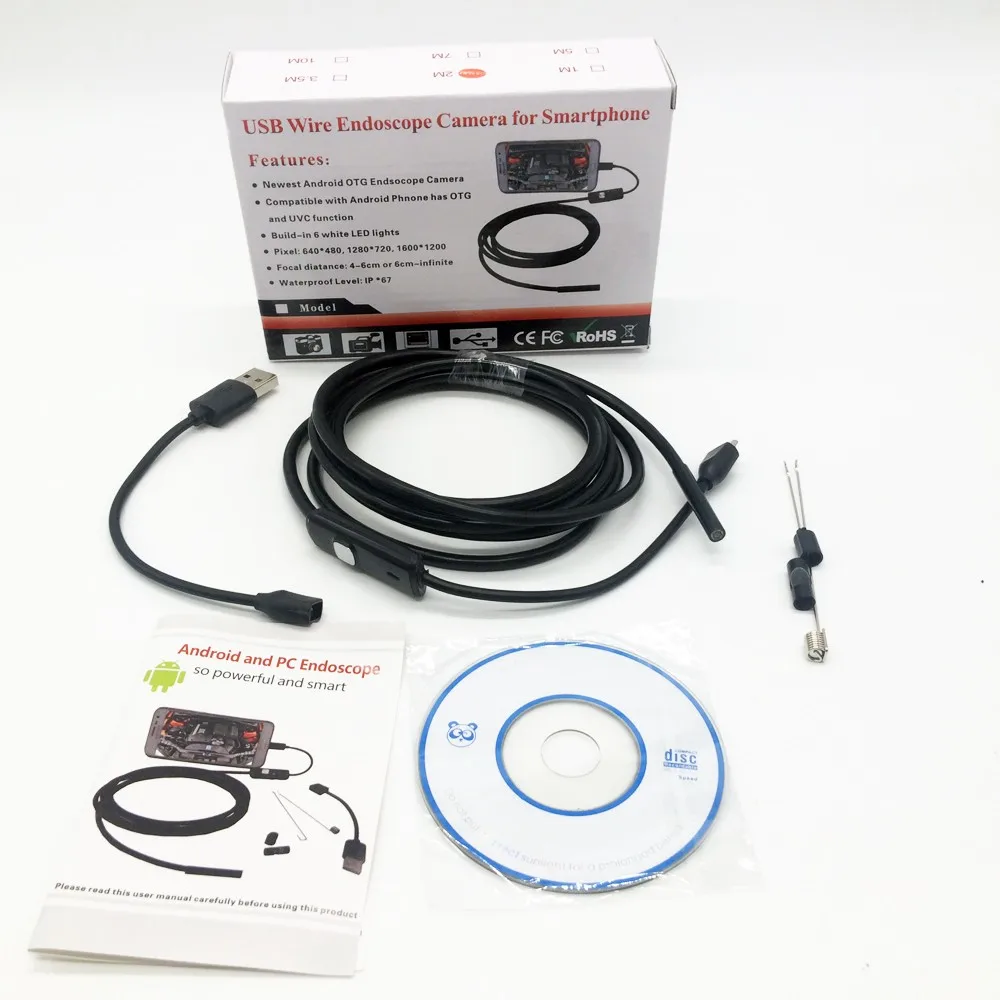 OwlCat 5 мм OTG USB эндоскоп Камера Android ПК на длинном кабеле трубке Водонепроницаемый