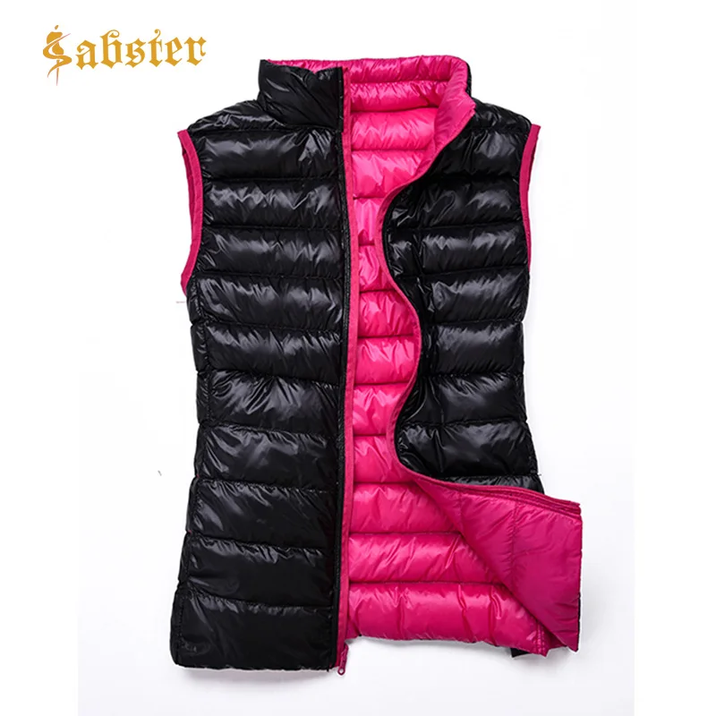 New Fashion Women's Warm Vests Ultra Light Down Vest Double Side