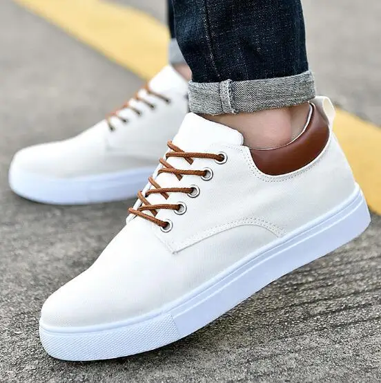 Lace Zapatos Casuais Sapatas Outono Big Size Homens Branco Flat Shoes Hombre Respirável 2018 Das Preto Lona Preguiçosos 558009 De Sapatos up xqw0nnavg