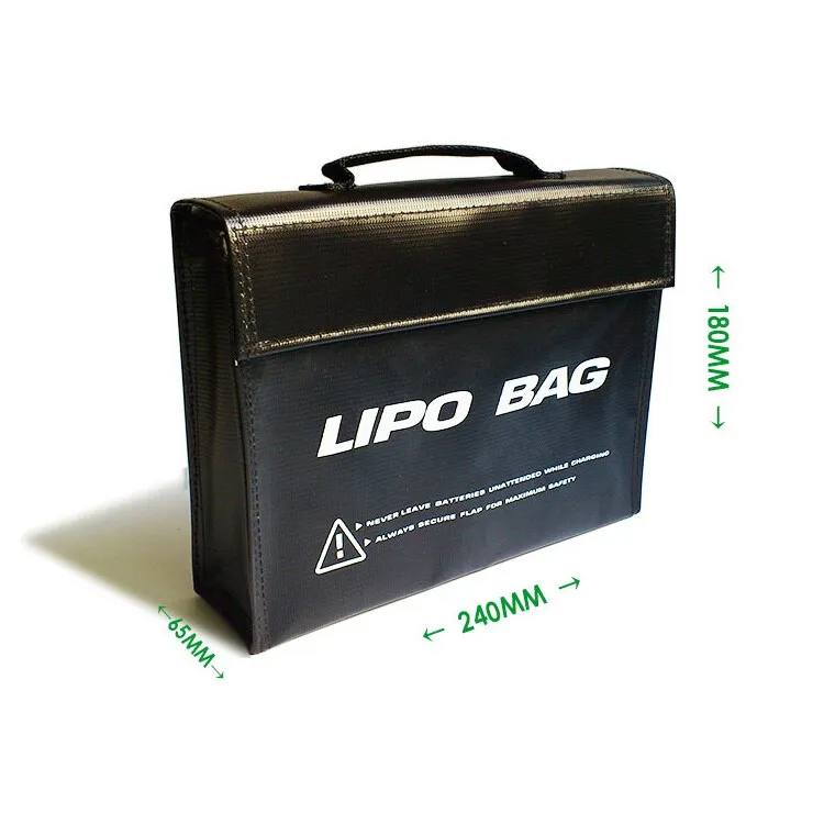 240x180x65mm Fireproof Lipo Black bag