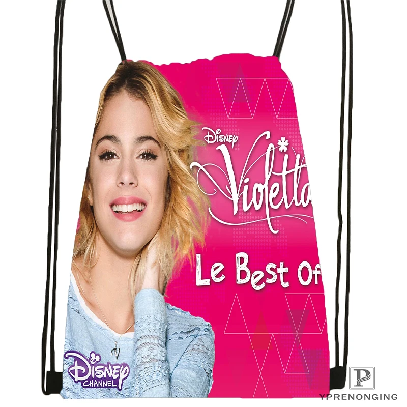 Custom Violetta Backstage Drawstring Backpack Bag for Man Woman Cute Daypack Kids Satchel Black Back 31x40cm