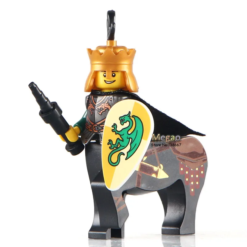 

Building Blocks Single Sale AX8802 A-H Medieval Castle Green Dragon Knight Heavy Shield Dolls Best Children Gifts Toys