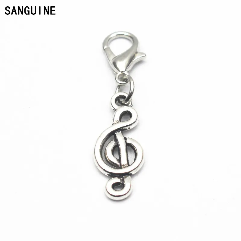 Hot selling musical notation 20pcs/lot dangle charms lobster clasp