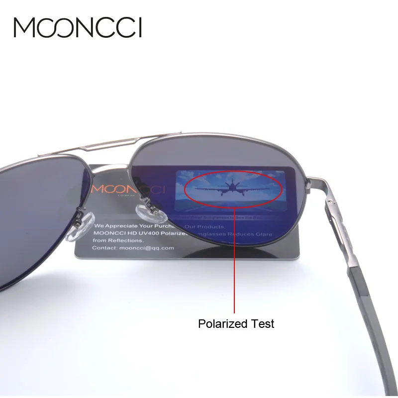 Солнцезащитные очки MOONCCI Мужские поляризационные авиаторы в алюминиевой оправе