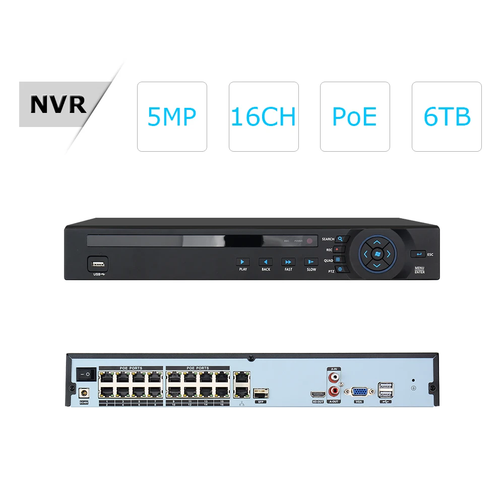 ANRAN 16CH 5.0MP NVR H.265 система видеонаблюдения Комплект ночного видения наружная Водонепроницаемая сетевая камера POE Система