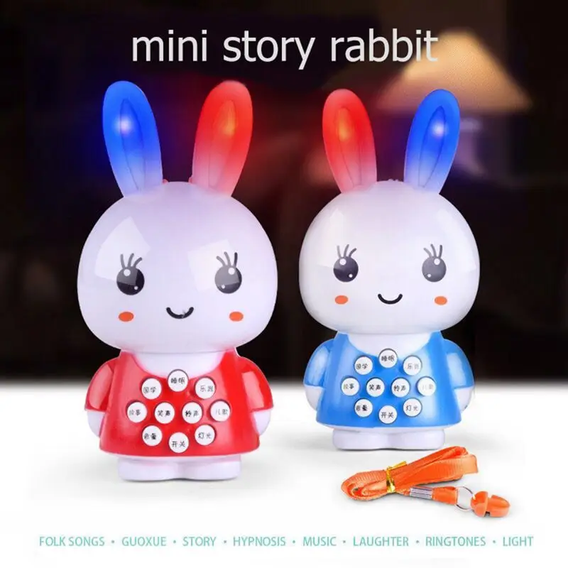 

Mini Plastic Electric Cute Rabbit Story Machine Toy Easter Rabbit Music Doll Intelligent Learning Tool for Kids Random Color
