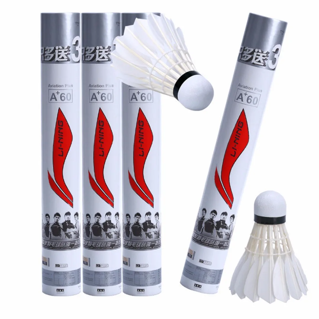 Nueva 15 unids bolas de bádminton profesional A60E blanco pluma de ganso bádminton bola Shuttlecocks con tubo bolas accesorios Nueva 15 unids bolas de bádminton profesional A60E blanco pluma de ganso bádminton bola Shuttlecocks con tubo bolas accesorios