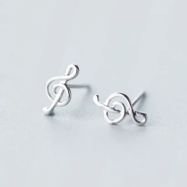 Aliexpress Women S Small Earrings Authentic 925 Sterling Women S Small Earrings Authentic 925 Sterling Silver Jewelry Music Musical Notes Treble Clef