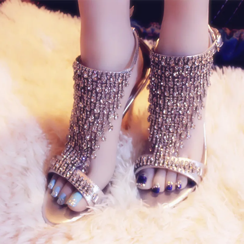 New Arrivals Luxury Fringe High Heel Sandals Crystals Peep Toe Thin Heels Shoes Buckle Straps Women Sandal Summer Party Shoes New Arrivals Luxury Fringe High Heel Sandals Crystals Peep Toe Thin Heels Shoes Buckle Straps Women Sandal Summer Party Shoes
