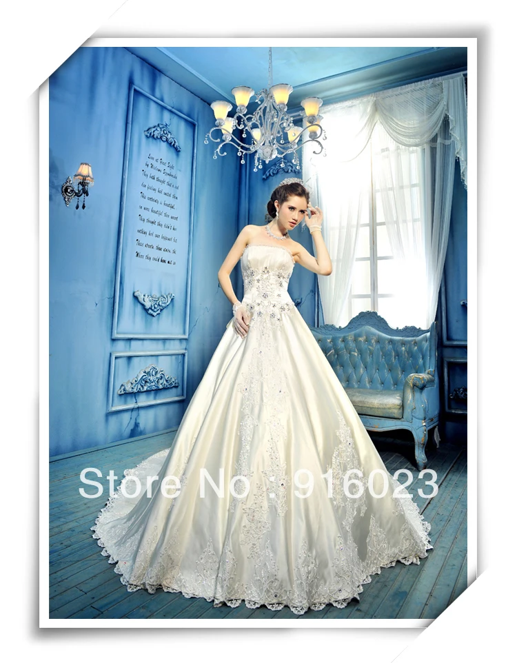 2014 Real Vestido De Noiva Luxury Wedding Dress Sale New Arrivalbra Lace Trailing Skirt Of Korean Version The High-end Royal | Свадьбы и