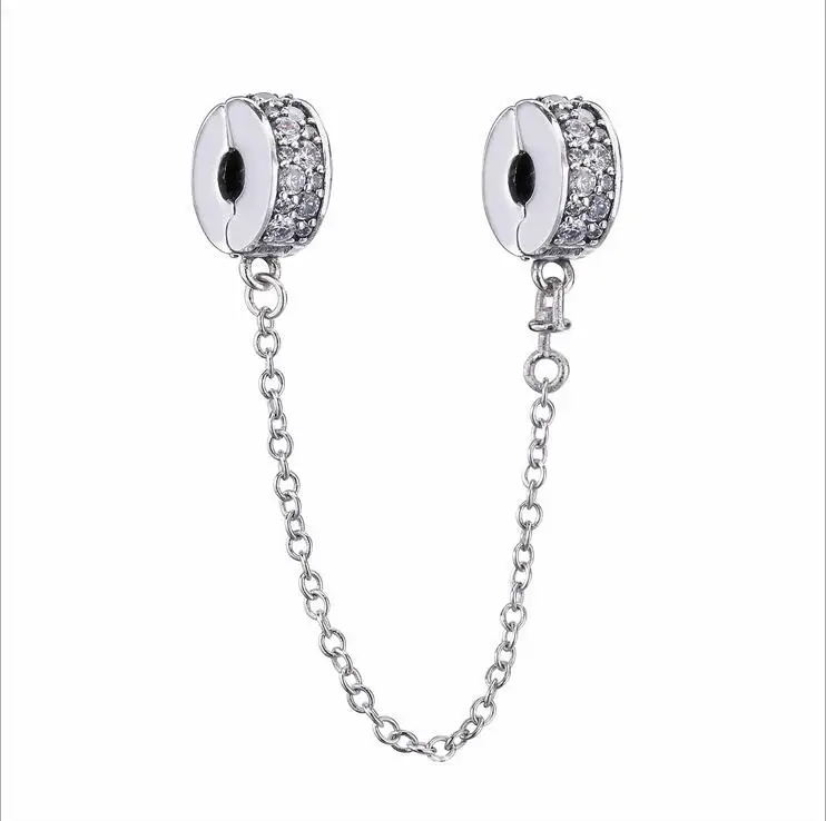 925 Sterling Silver Clear CZ pave style classic clasp clip Positioning