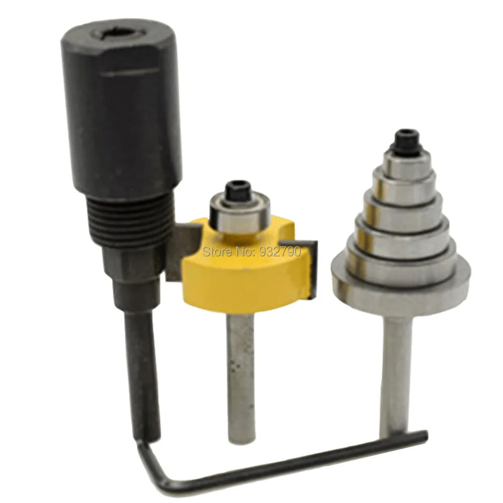Rabbet Router Bit with 6 Bearings Set 1/4" Shank Woodworking Cutter