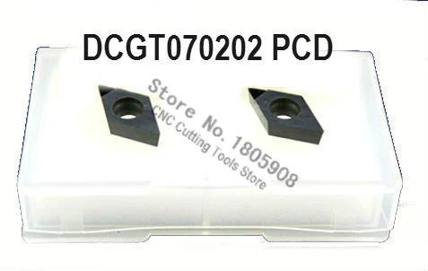 copper Polycrystalline diamond tools 2pcs DCGT DCGT070202 PCD for Aluminum