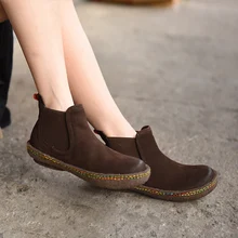 Original 2016 new autumn and winter retro genuine leather women boots casual shoes ankle boots