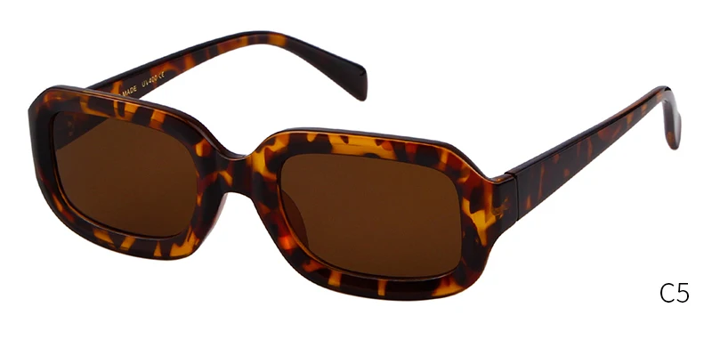 STORY винтажные Ретро Красные Квадратные Солнцезащитные очки для женщин модные маленькие прямоугольные солнцезащитные очки с большой оправой фиолетовые черные оттенки UUV400 - Цвет линз: C5
