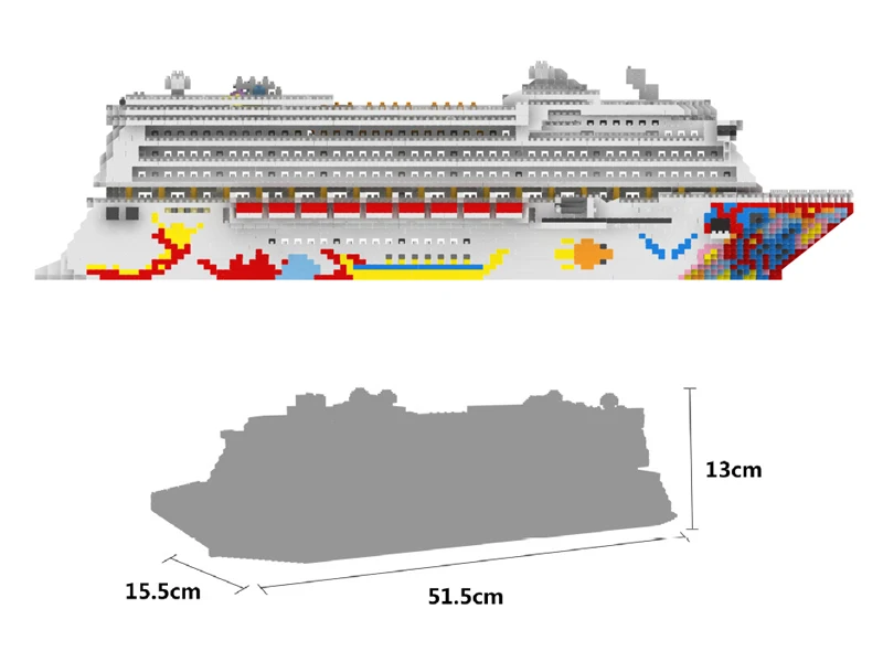ZRK, роскошная Круизная лайнер, корабль, большая лодка, 3D модель, 4950 шт, сделай сам, алмаз, мини-здание, маленькие блоки, кирпичи, игрушка для детей, без коробки