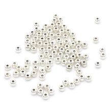 3 4 5 6 mm liso redondo prata cor espaçador sementes de metal contas para fazer jóias diy pulseira colar acessórios atacado