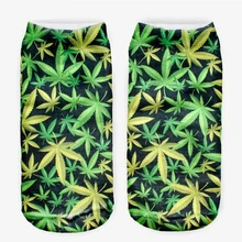 Женские носки с 3D графическим принтом, повседневные короткие носки, хлопковые чулки