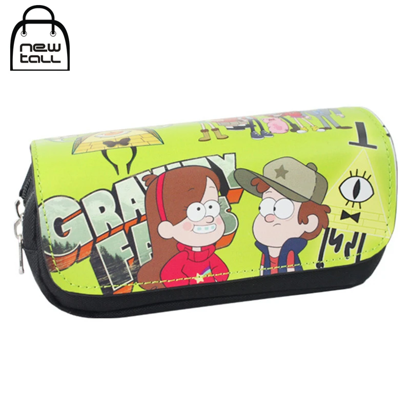 

Gravity Falls Mabel Dipper Pines PU Pencil Case School Large Capacity Organizer Magic Stick Cover Zipper Makeup Bag Cosmetic Bag