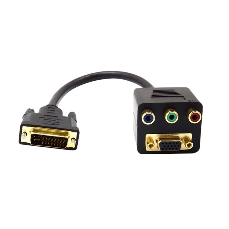 Многофункциональный DVI-I VGA, HDMI, DVI 24+ 5 мужчина к VGA RCA RGB AV подключение Женский разветвитель кабеля