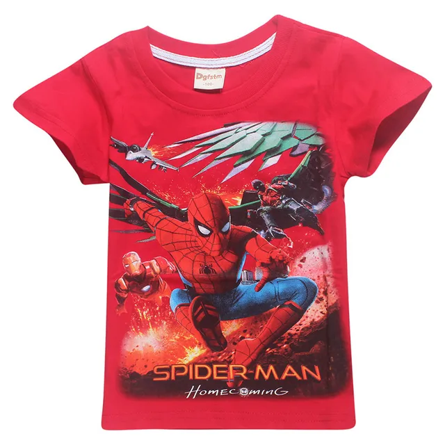 Summer Cotton Print Spiderman T shirt For Kids Boy Baby Boys Spider Man ...