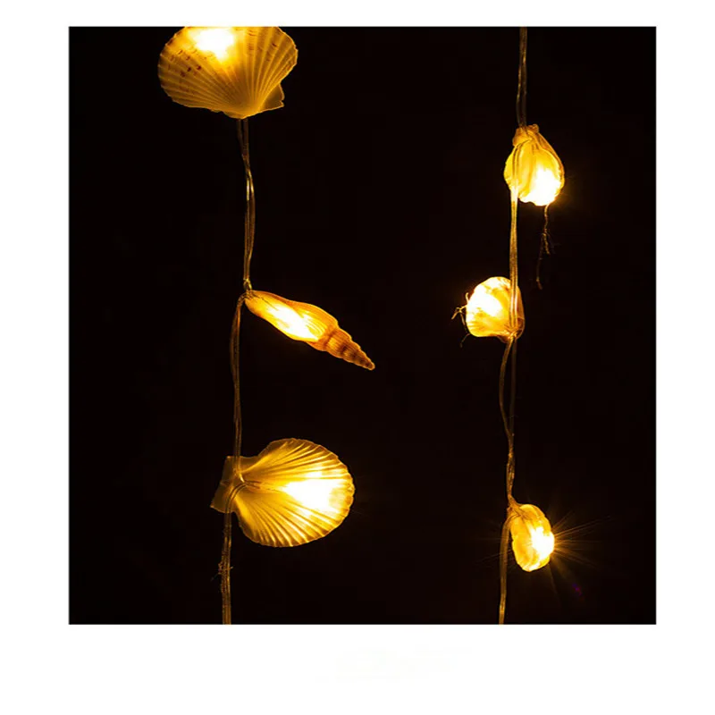 Marine style natural shell conch decoration DIY handmade lighting lamp shell string string marine biological specimen home decor