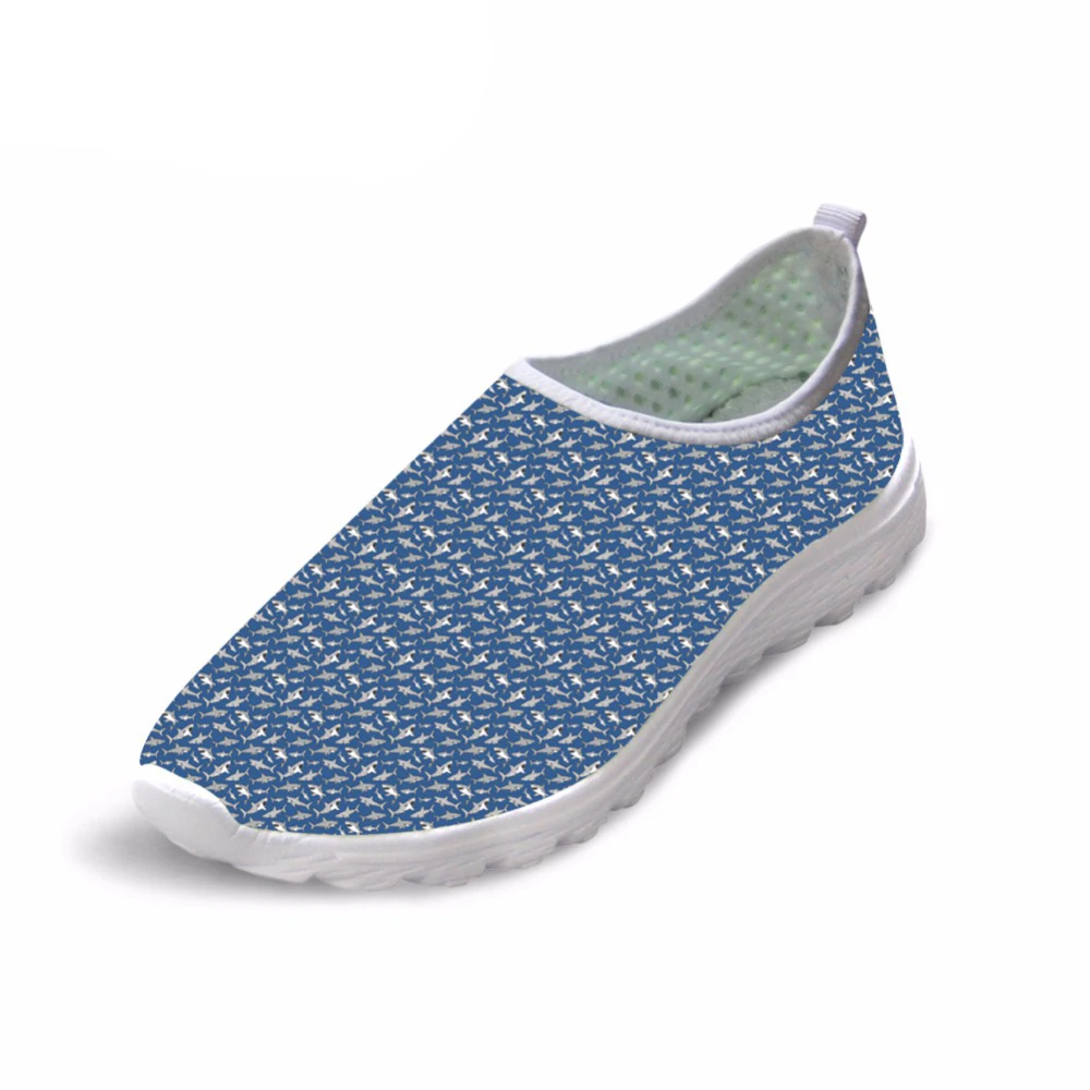 

Summer Air Mesh Casual Men Shoes Blue Shark Puzzle Design Slip-on Sneakers Man Male Super Light Flats Lover Shoes