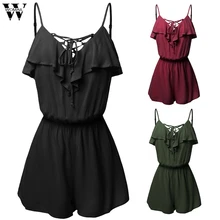 Womail боди Женская Летняя мода Boho без рукавов сексуальный плюс размер Мини пляжный сарафан-шорты комбинезоны праздник A26