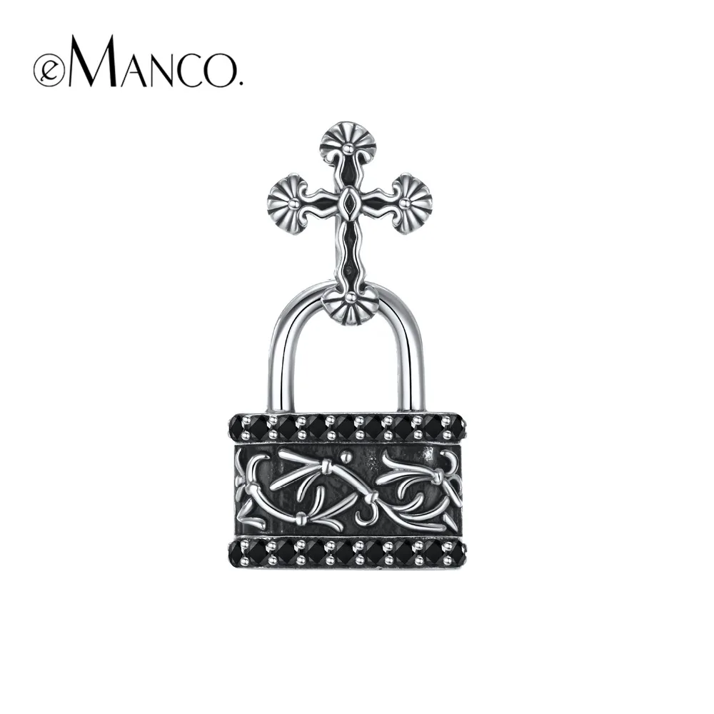 e-Manco 925 Sterling Silver Lock Pendant Necklace Wholesale Romantic Love Cross Pendant New Arrival Best Gifts
