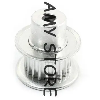 

5mm Bore 11mm Width Belt 20-Teeth 20T Flanged Groove Timing Pulley Silver Tone