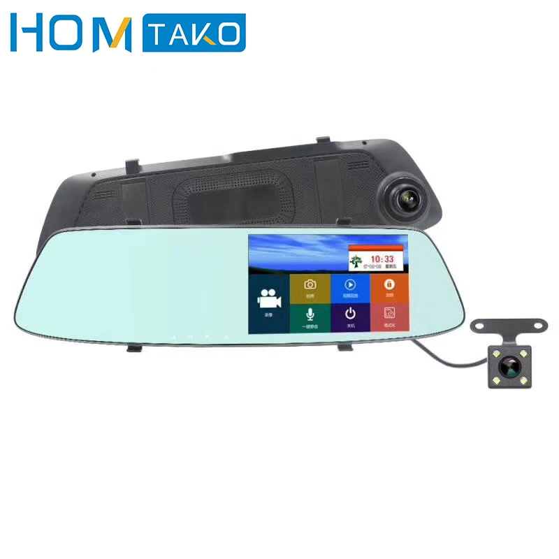 

Car DVR 5.0" HD 1080P Dual Lens Rear View Dash Cam Vehicle Camera Monitor Video Recorder Motion Detector Car Registrar Camcorder