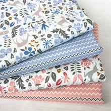 Один метр Мультфильм Дети саржа хлопчатобумажная ткань для DIY шитье стеганое платье изготовление материала для ребенка и куклы