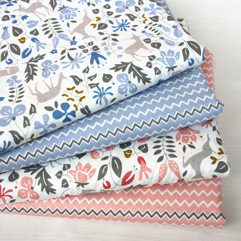 

One meter Cartoon Kids Twill Cotton Fabric for DIY Sewing Quilting Dress making Material For Baby&Child and Dolls