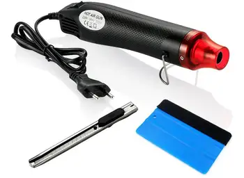 

Auto Car Vinyl Film Wrapping Tools 3pcs/set 220V 300W Electric Hot Air Heat Gun EU Plug+Car Scraper Squeegee+Vinyl Cutter Knife