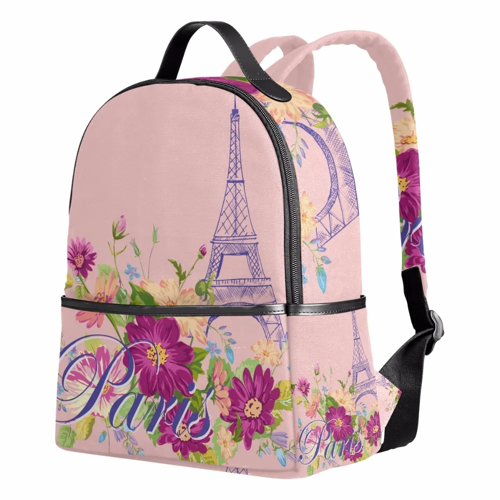 Girls Pink Backpack Lovely Flowers Backpacks Female Women Bags Notebook