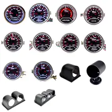 Boost/Water Temp/Oil Temp/Oil Press/Voltage/Tachometer/Air Fuel Ratio/EGT Gauge 52mm Analog led White Case+ 52MM Gauge Pods