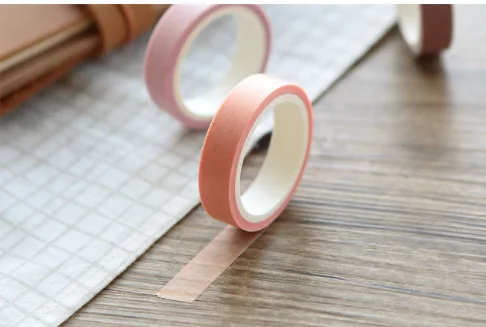 new 5pcs/lot 5m Length Creative Pure Color Practical Decorative Adhesive Tape Masking Washi Tape School Office Supplies