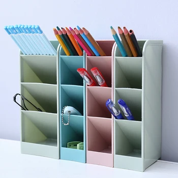 

Creative Desktop Multifunctional Pen Holder Student Stationery Desktop Office Storage Box Vertical Vertical Dual-Purpose Locker